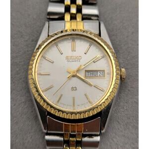 Vtg Seiko SQ 3Y03-0169 Presidential Fluted Day/Date Watch
